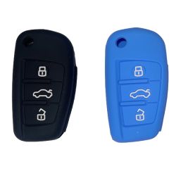 Coque silicone clé voiture bleue - Auto5